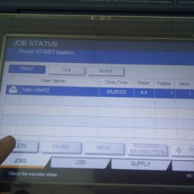Lỗi bypass feed máy toshiba  hướng dẫn xóa lệnh in trên máy photo toshiba khi máy báo lỗi Job Status