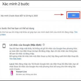 Hướng dẫn bật tắt xác minh 2 bước Gmail để bảo mật cho tài khoản Gmail