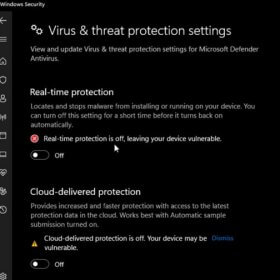 Khắc phục: Không thể bật tính năng real-time protection in Windows Security