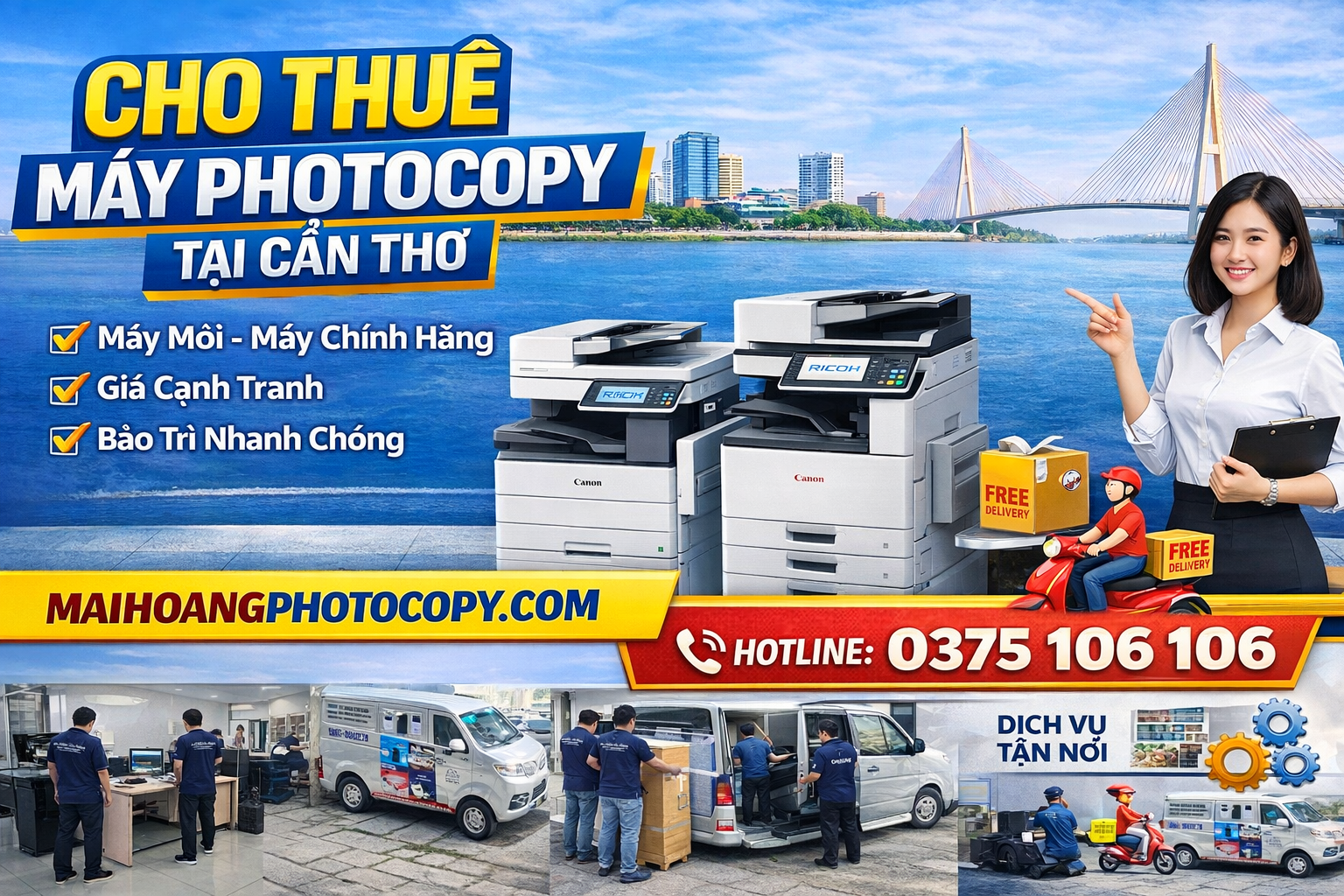 Địa chỉ cho thuê máy photocopy Cần Thơ uy tín, giá tốt