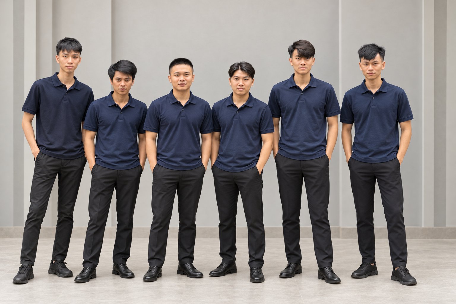 Chân dung sáu nhân sự Mai Hoàng, ảnh thiết kế AI từ ảnh đội ngũ cung cấp