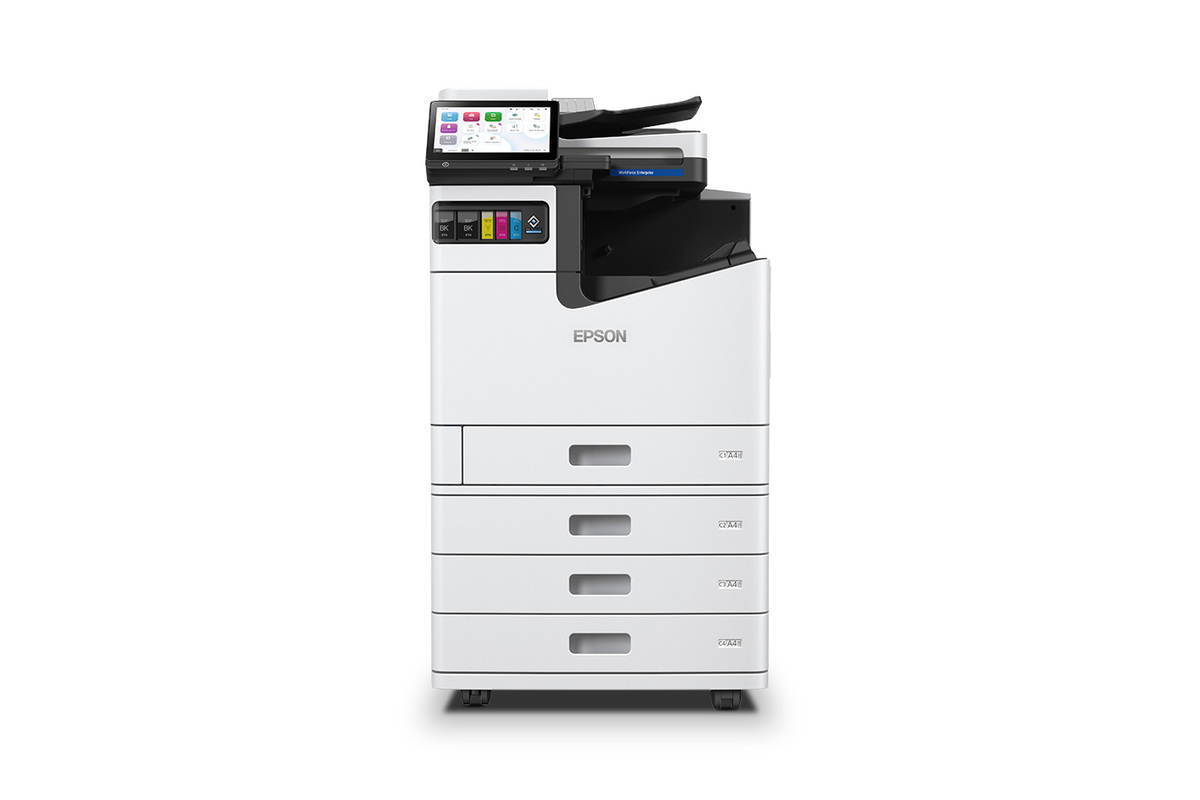 Ảnh dòng máy Epson AM-C10000 do hãng cung cấp; phụ kiện tùy cấu hình
