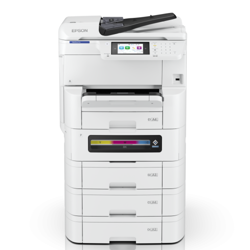 Ảnh dòng máy Epson EM-C8100 do hãng cung cấp; phụ kiện tùy cấu hình