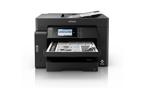 Ảnh dòng máy Epson M15180 do hãng cung cấp; phụ kiện tùy cấu hình