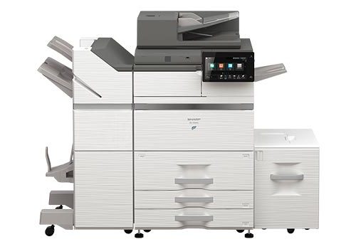 Ảnh dòng máy Sharp BP-70M75 do hãng cung cấp; phụ kiện tùy cấu hình